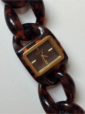Michael Kors Tortoise Shell Quartz Analog Bracelet Watch w/ New Battery MK-4239